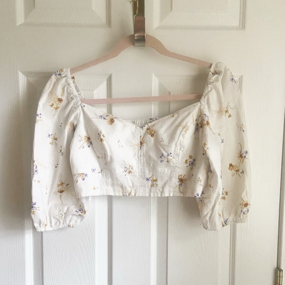 H&M Floral Corset Crop Top